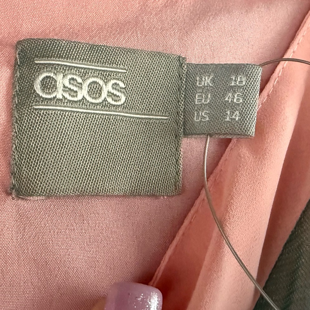 ASOS Pastel Spaghetti Strap Midi Dress Size 14 Stripes A-Line NWOT - Picture 4 of 4